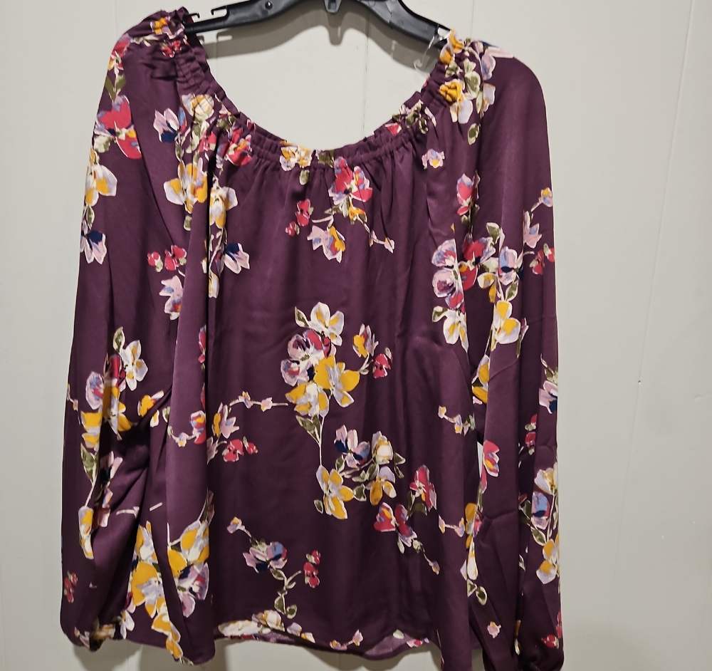 Hope And Harlow Floral Purple Women's Top Boho Featival